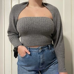 Zara Bandeau Top + Shrug